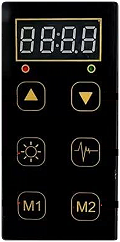 Panel controller with digital display and up, down, brightness, pulse, M1 and M2 buttons